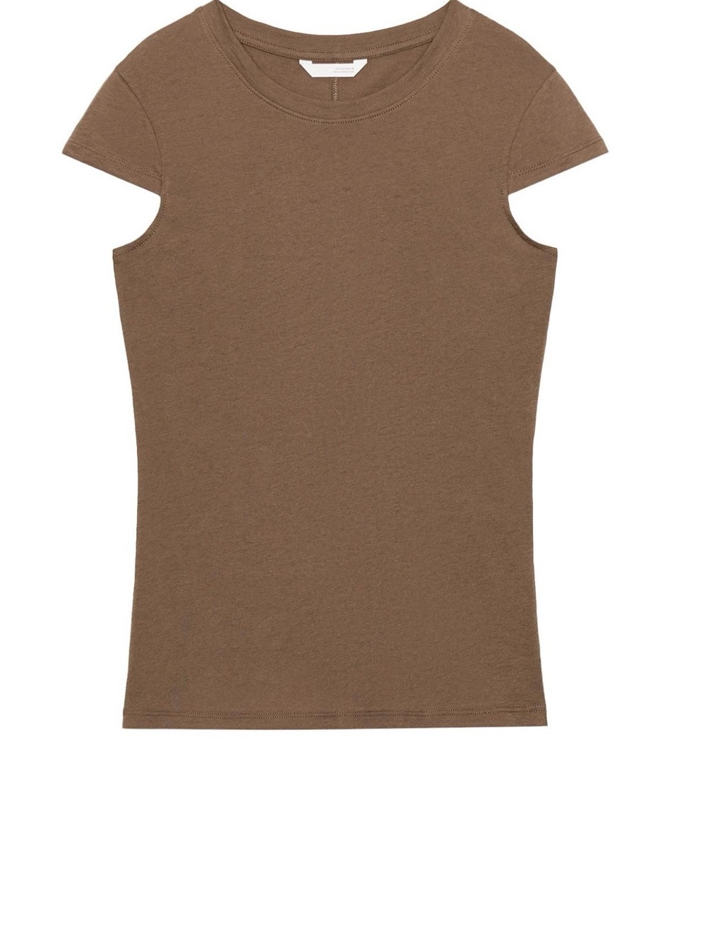 Zara Brown Cap-Sleeve Crewneck Tank Top